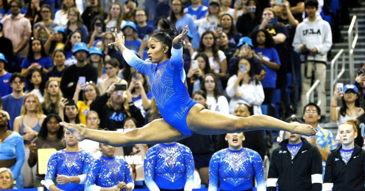 Dirigido por Jordan Chiles, los olímpicos de UCLA brillan en el encuentro final de casa para los campeones de Big Ten