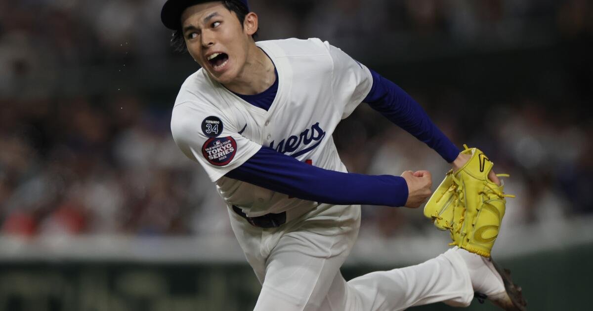 El debut de MLB de Roki Sasaki es tentador, y tembloroso, mientras los Dodgers completan la serie Tokio.