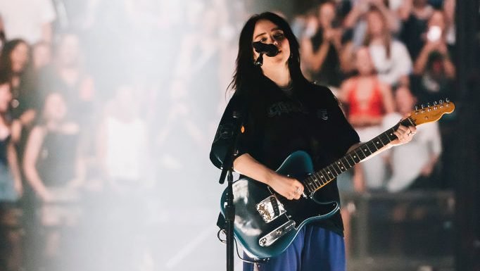 MELBOURNE, AUSTRALIA - MARCH 04: Billie Eilish performs her 'Hit Me Hard And Soft' Tour at Rod Laver Arena on March 04, 2025 in Melbourne, Australia. (Photo by Naomi Rahim/Getty Images for Live Nation)