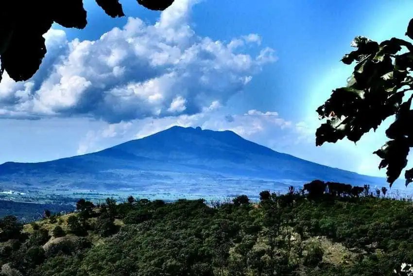 La vista desde el pico del volcán de tequila