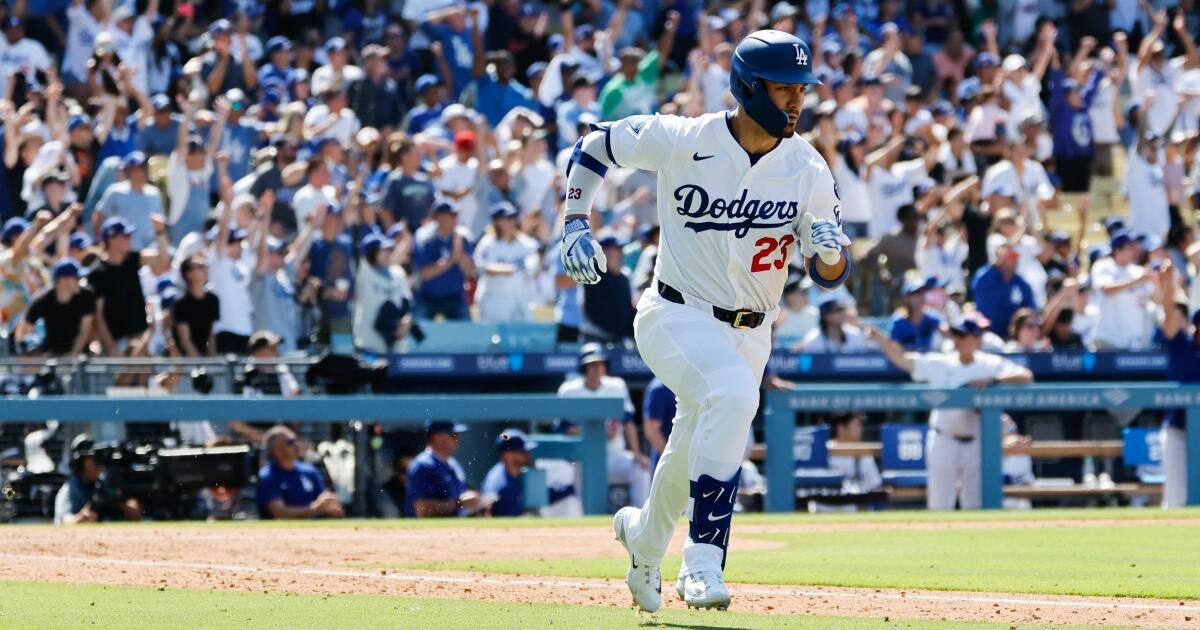Michael Conforto Caps regresa tardío como la serie Dodgers Split con Mets