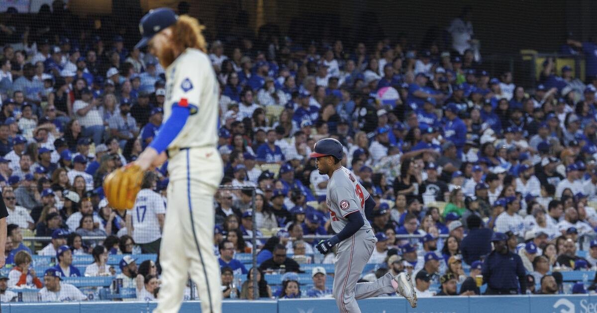 Los Dodgers no pueden seguir el ritmo de los Nacionales después de renunciar a cinco jonrones en pérdida