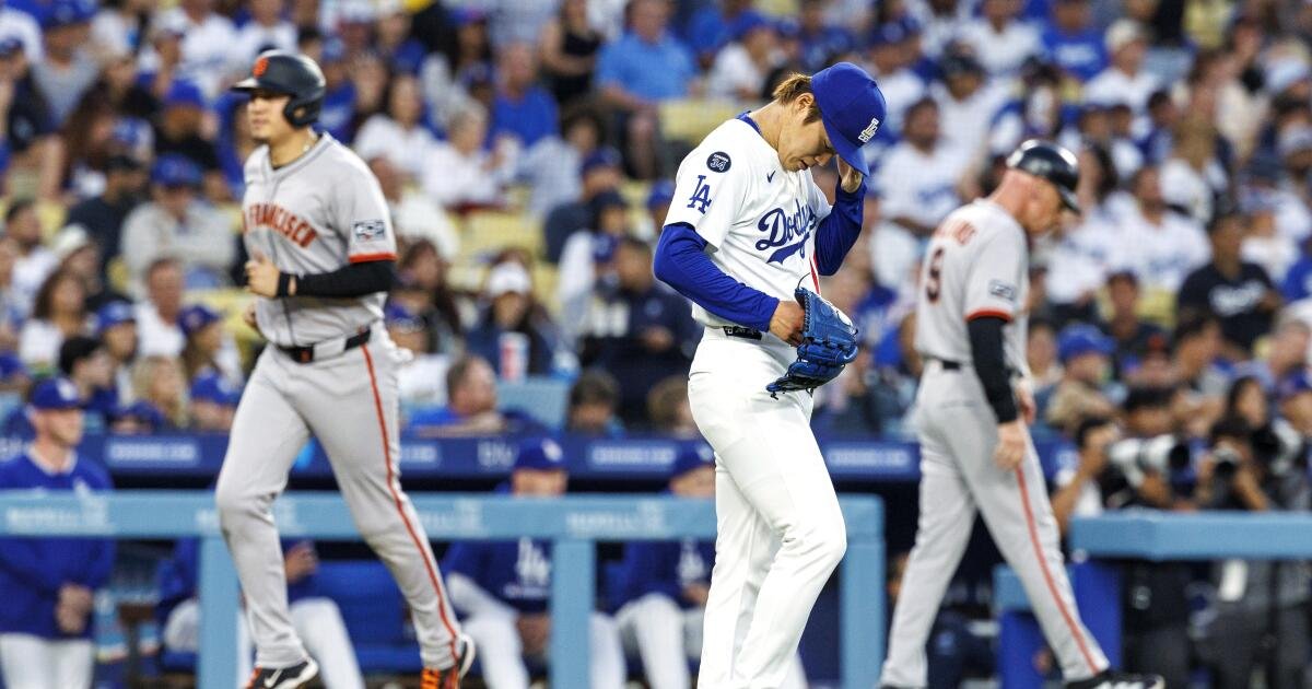 Yoshinobu Yamamoto lucha mientras los Gigantes vencieron a los Dodgers para moverse hacia la empate NL West