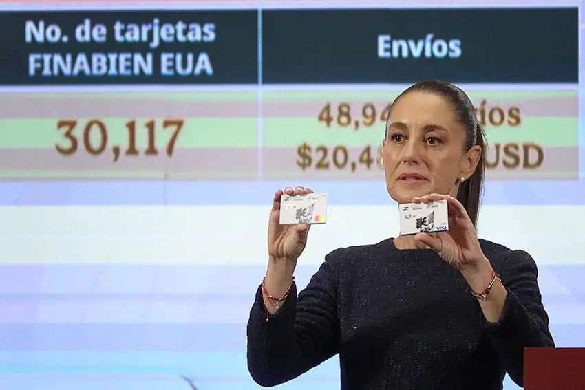 Los mexicanos en EE. UU. Pueden evitar el impuesto de remesas con las tarjetas de Finabien del gobierno, dice Sheinbaum