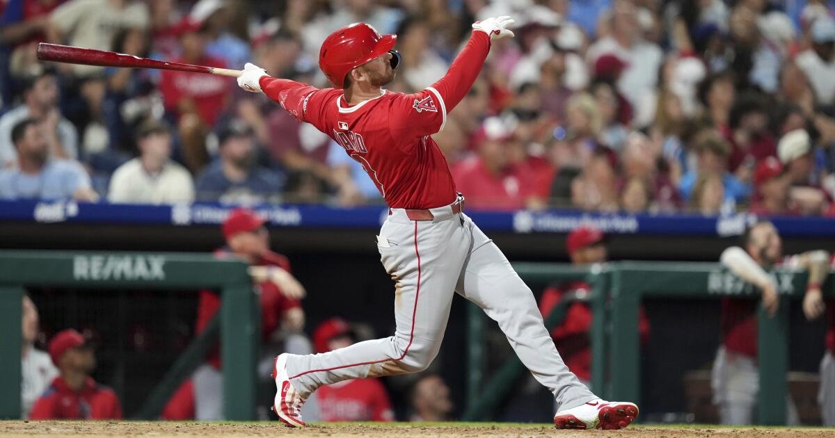 Taylor Ward, Jo Adell y Jorge Soler Homer en el regreso de Angels sobre los Filis