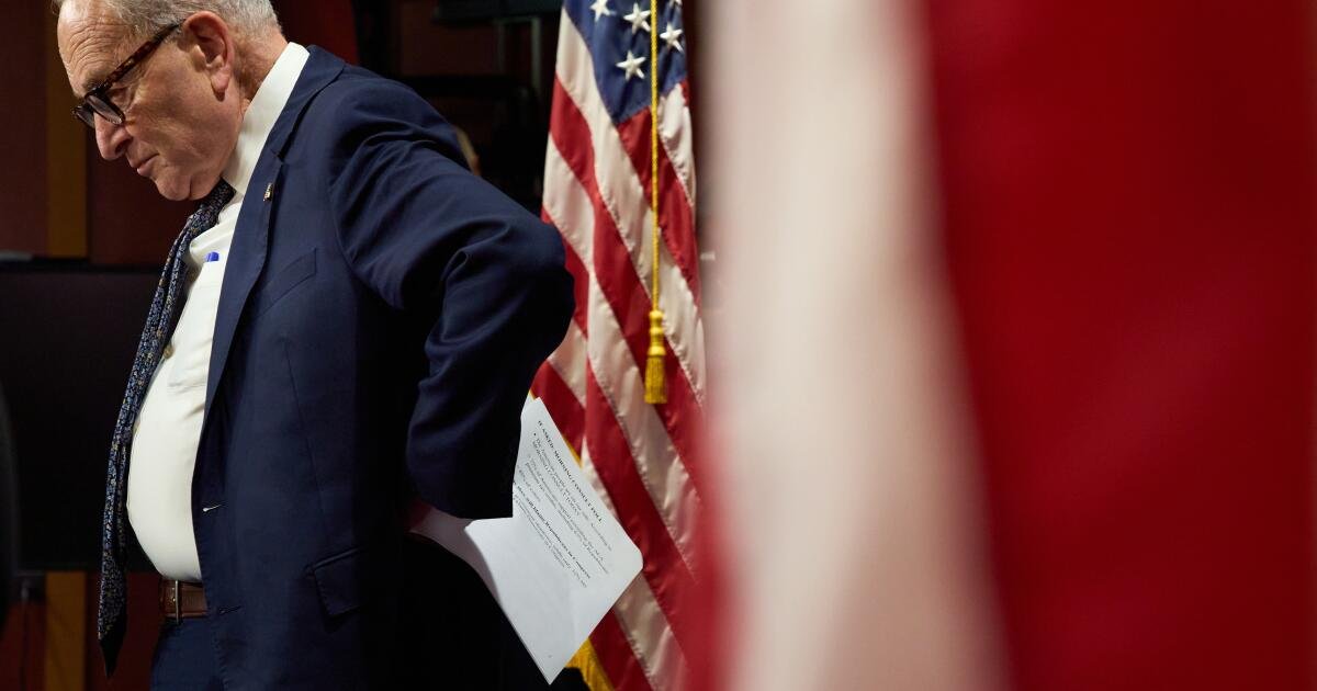 Schumer es presionado para que se haga a un lado como líder demócrata del Senado después de la votación de cierre