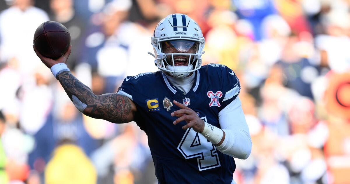 El gran juego de Dak Prescott impulsa a los Cowboys a superar a los Commanders en apuros